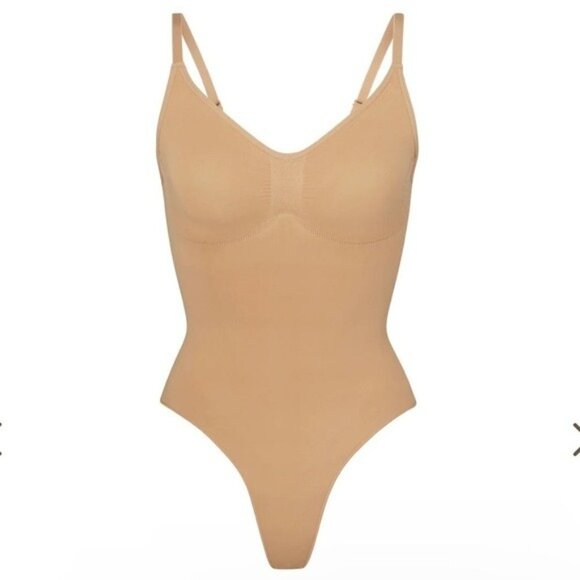 Skims Sculpting Thong Bodysuit XXS/XS (US 0-2) Ochre Tan NWT - Picture 3 of 6